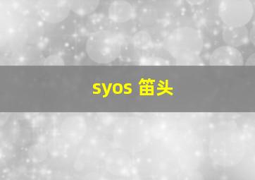 syos 笛头